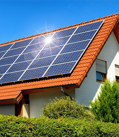 Solar panels installed on roof